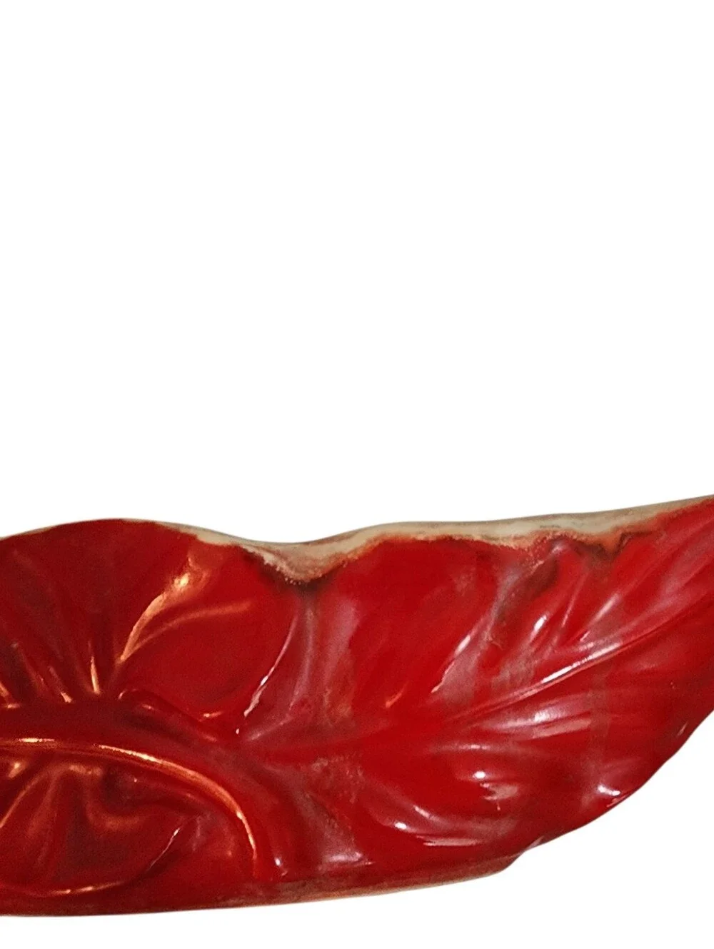 Vintage Shawnee USA Red Leaf 440 Ceramic Windowsill Indoor Planter Cream Interio